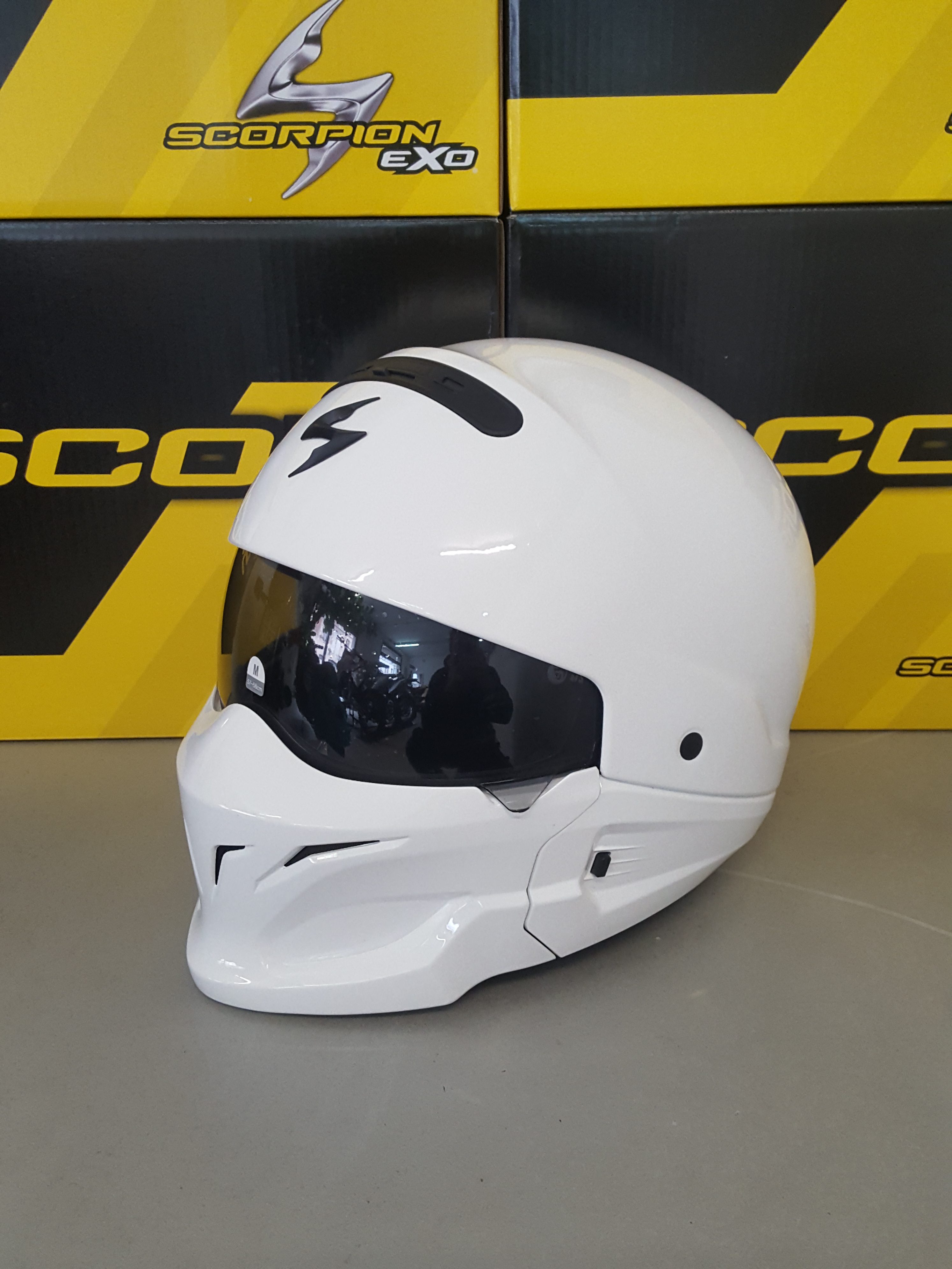 Casco SCORPION EXO COMBAT bianco - Bag's Moto